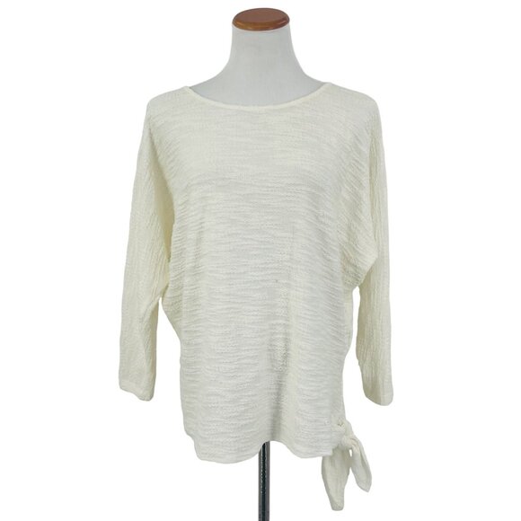 Anthropologie Sweaters - NWT Anthropologie Cream White Textured Side Tie Sweater | Coastal Grandmother M